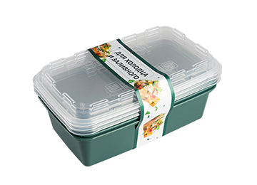 Set of 3 containers for aspic and jelly Family comfort, 0.92 L, pine